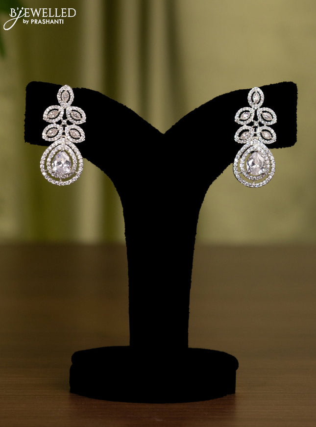 Zircon earrings with cz stones