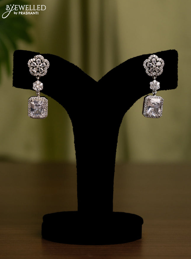 Zircon earrings with cz stones