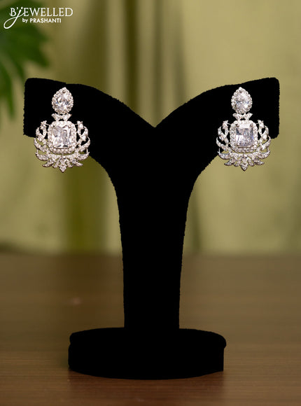 Zircon earrings with cz stones