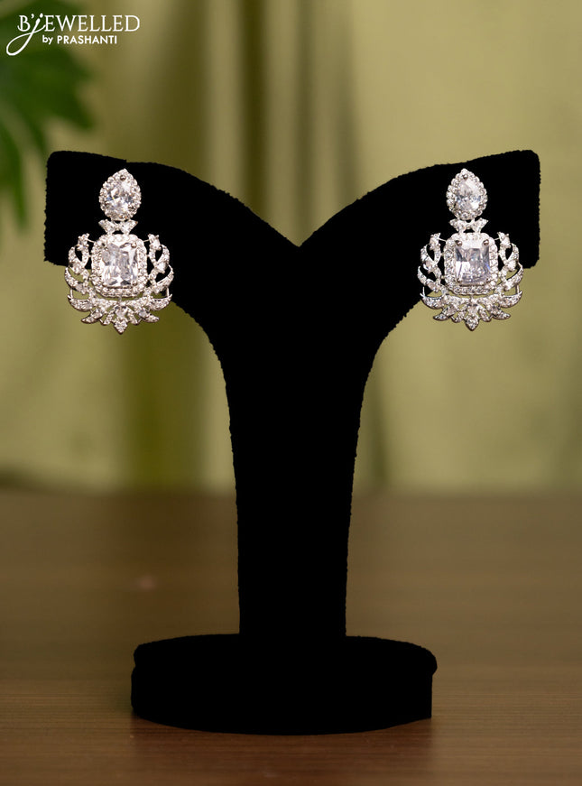 Zircon earrings with cz stones