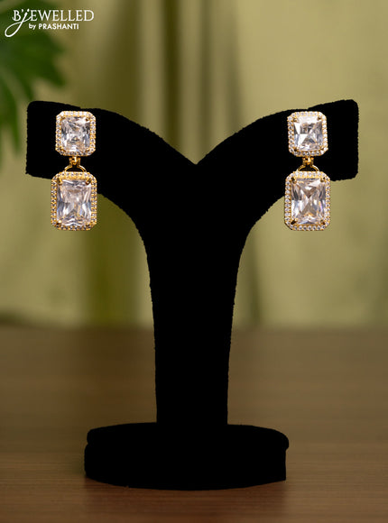 Zircon earrings with cz stones in gold finish