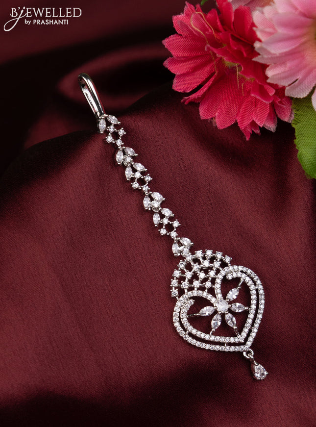 Zircon maang tikka with cz stones
