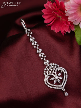 Zircon maang tikka with cz stones