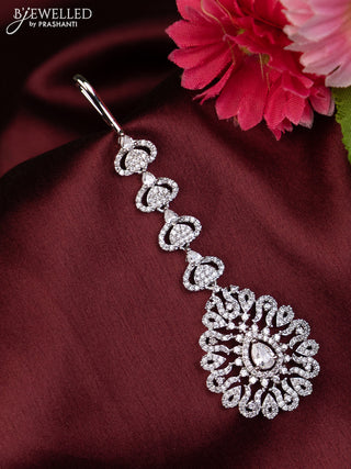 Zircon maang tikka with cz stones