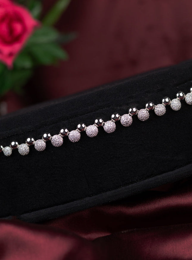 Zircon hip chain with cz stones