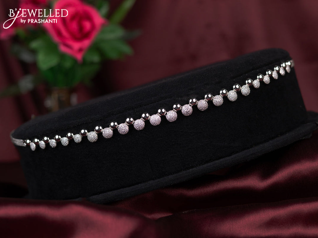 Zircon hip chain with cz stones