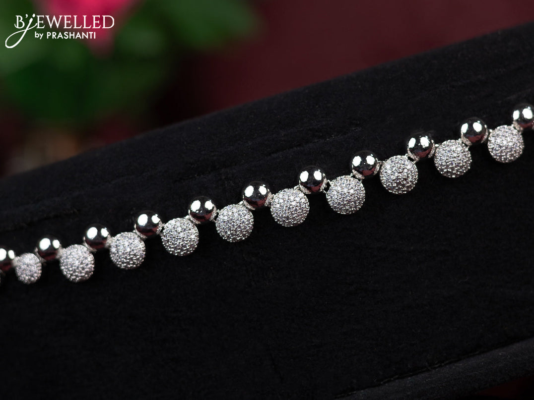 Zircon hip chain with cz stones