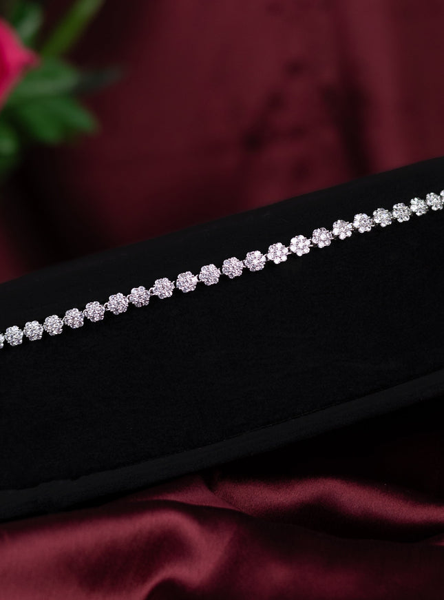 Zircon hip chain with cz stones