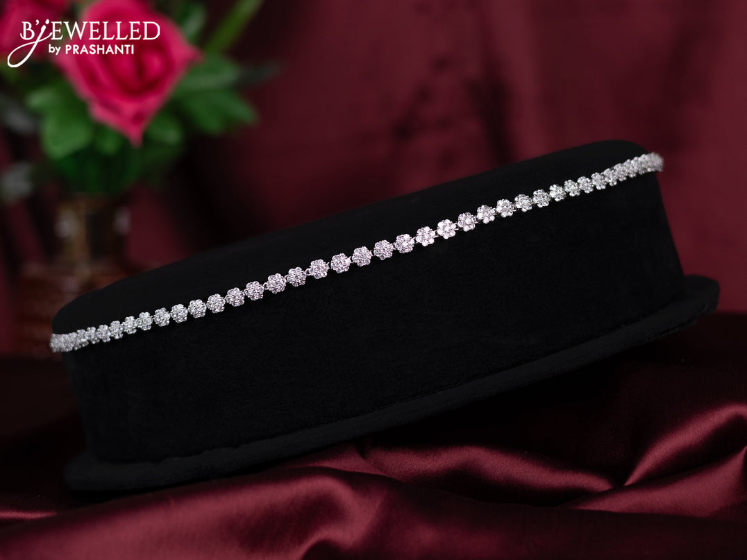 Zircon hip chain with cz stones