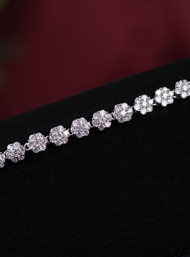 Zircon hip chain with cz stones