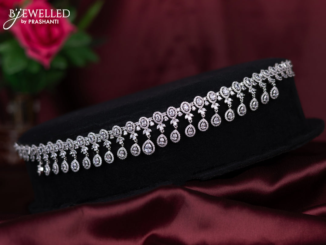 Zircon hip chain with cz stones