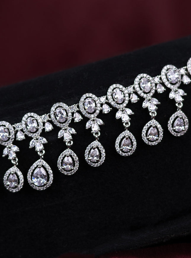Zircon hip chain with cz stones