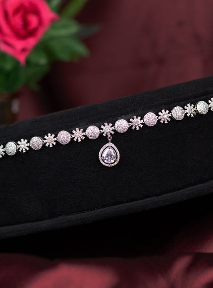 Zircon hip chain with cz stones