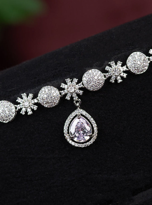 Zircon hip chain with cz stones