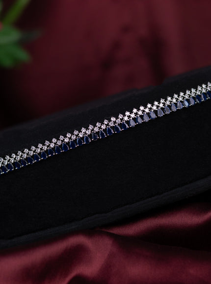 Zircon hip chain with sapphire and cz stones