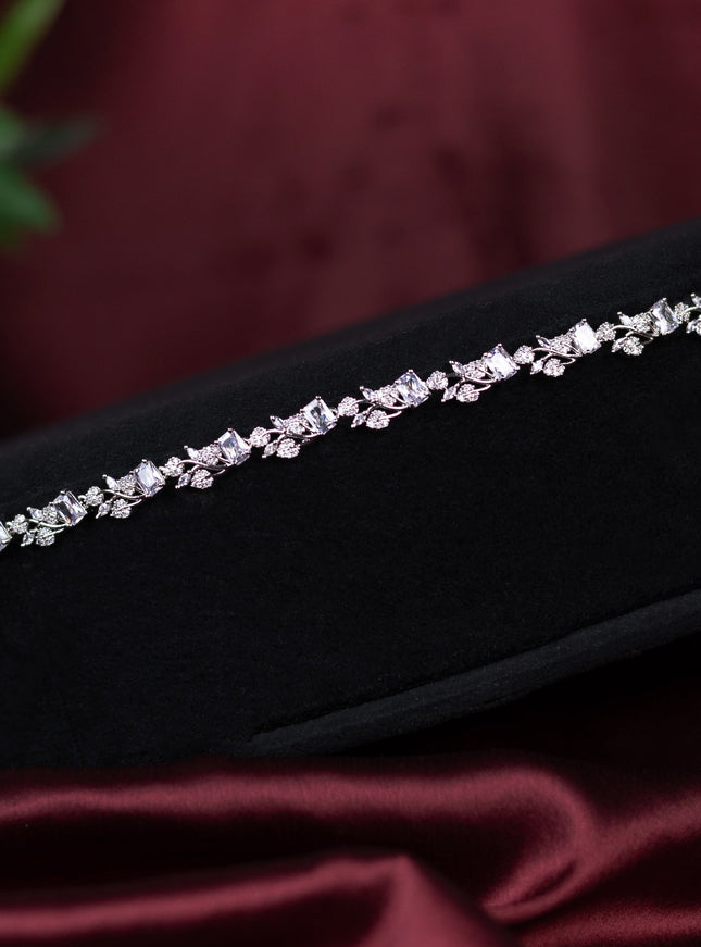 Zircon hip chain with cz stones
