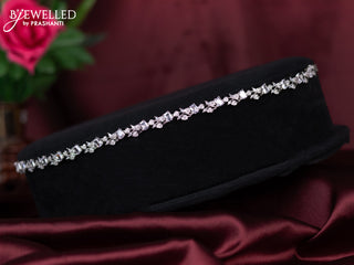 Zircon hip chain with cz stones