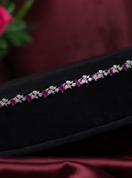 Zircon hip chain with ruby and cz stones