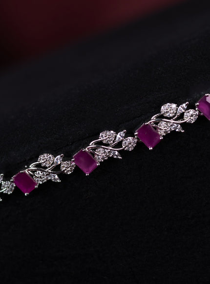 Zircon hip chain with ruby and cz stones