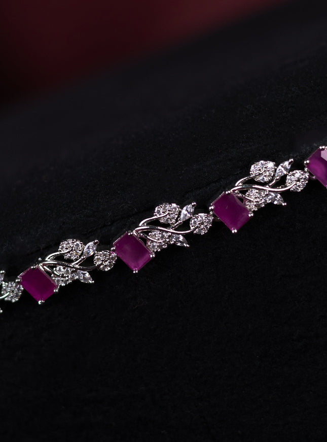 Zircon hip chain with ruby and cz stones