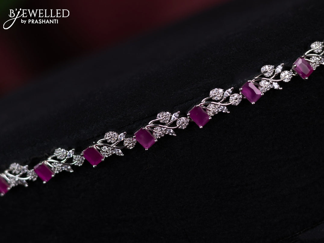 Zircon hip chain with ruby and cz stones