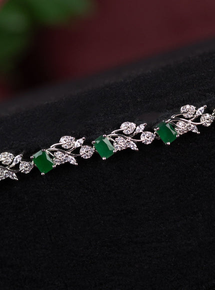 Zircon hip chain with emerald and cz stones
