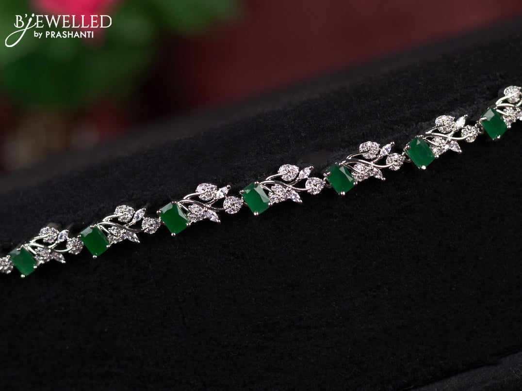 Zircon hip chain with emerald and cz stones