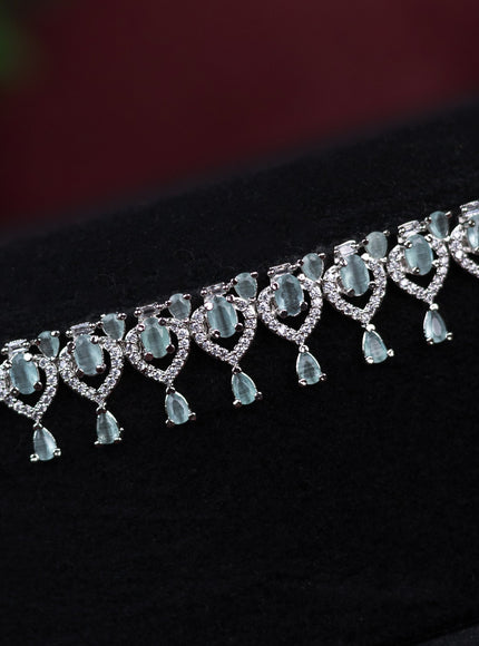 Zircon hip chain with mint green and cz stones