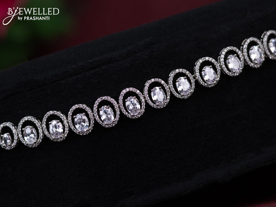 Zircon hip chain with cz stones