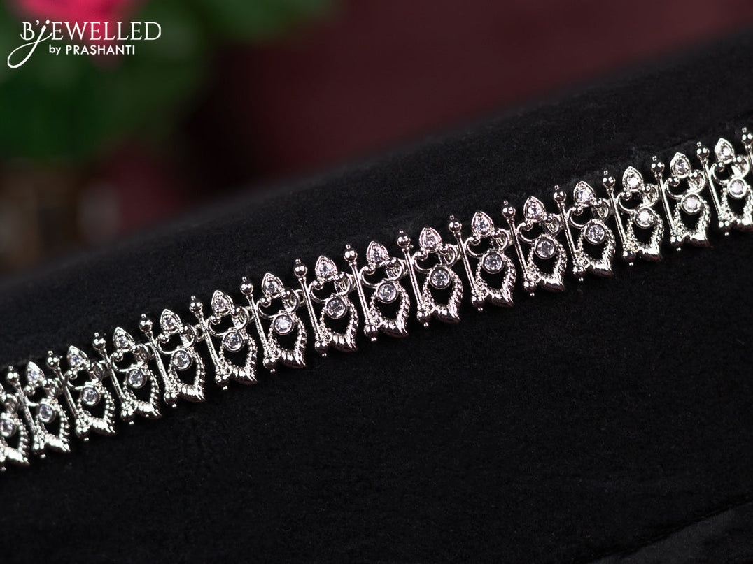 Zircon hip chain with cz stones