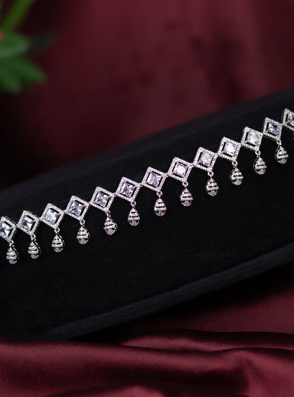 Zircon hip chain with cz stones