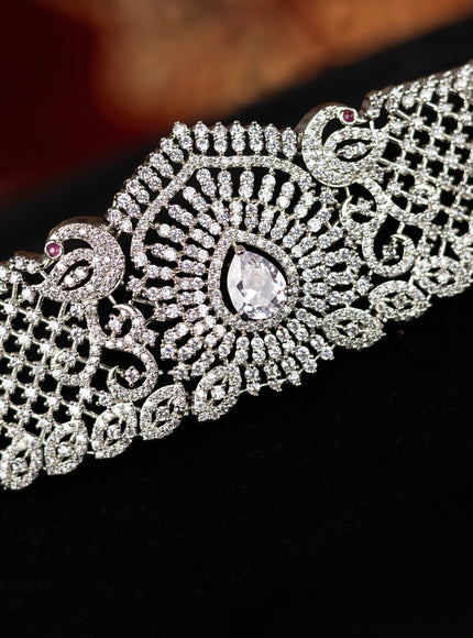 Zircon hip chain with cz stones