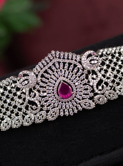 Zircon hip chain with ruby and cz stones