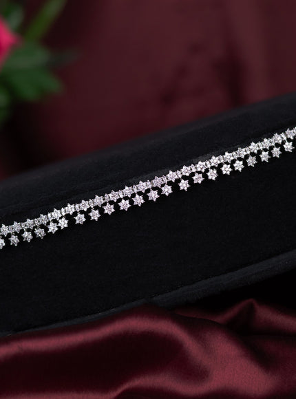 Zircon hip chain with cz stones