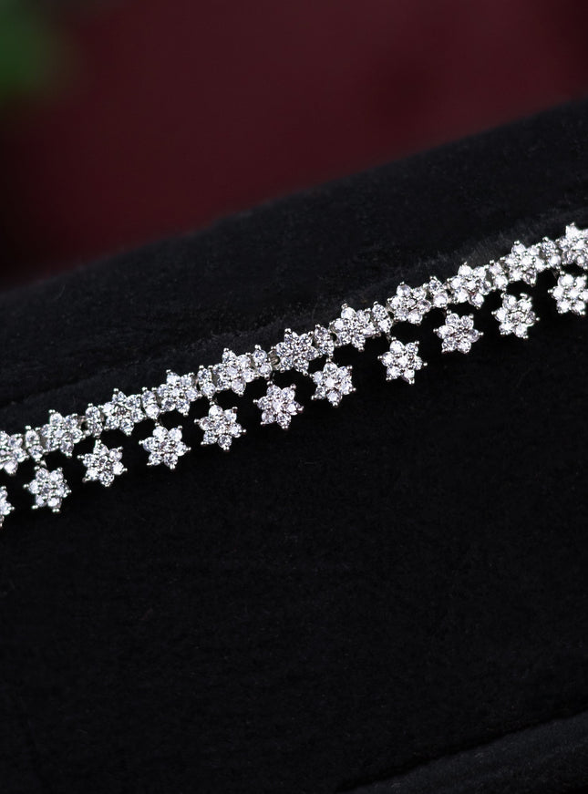 Zircon hip chain with cz stones