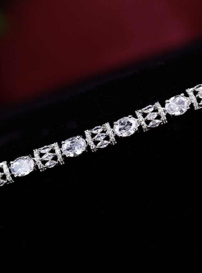 Zircon hip chain with cz stones