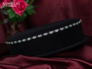 Zircon hip chain with emerald and cz stones