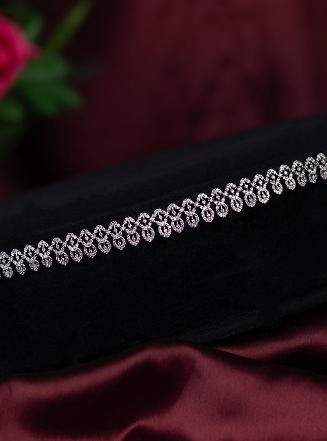 Zircon hip chain with cz stones