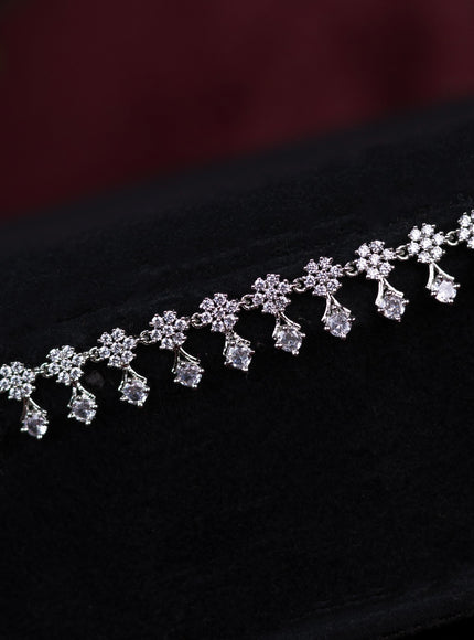 Zircon hip chain with cz stones