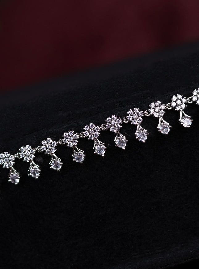 Zircon hip chain with cz stones