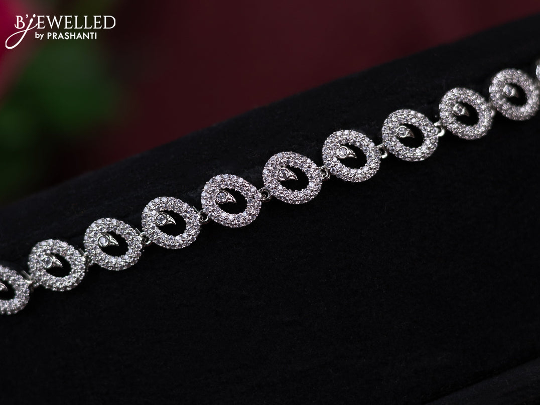 Zircon hip chain with cz stones