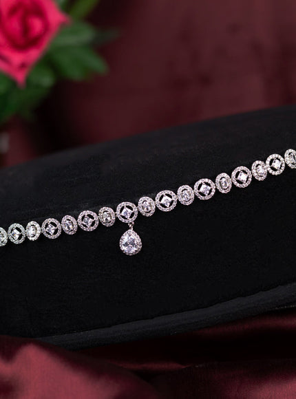 Zircon hip chain with cz stones