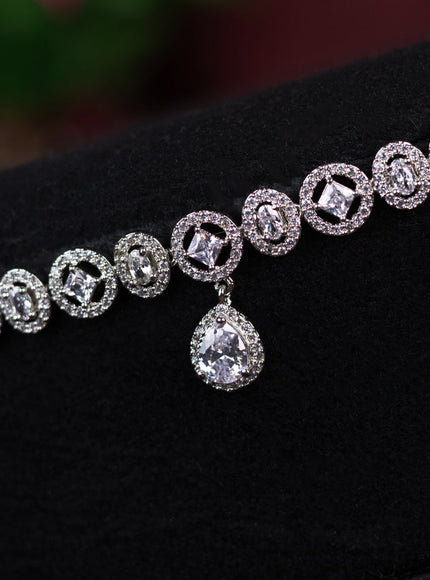 Zircon hip chain with cz stones