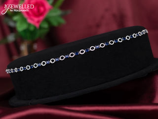 Zircon hip chain with sapphire and cz stones