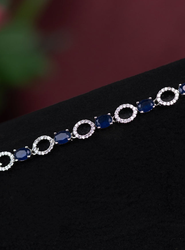 Zircon hip chain with sapphire and cz stones