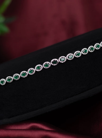 Zircon hip chain with emerald and cz stones