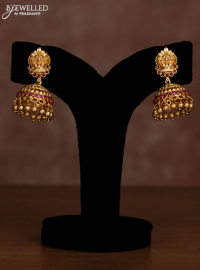 Antique necklace lakshmi kasu design with jadau stones