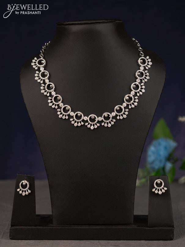 Zircon Necklace with cz stones