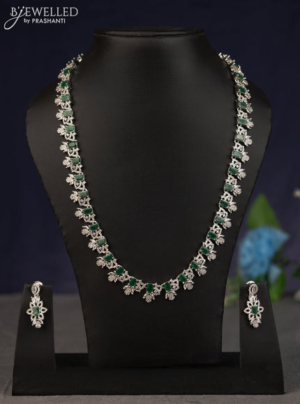 Zircon haaram with emerald and cz stones