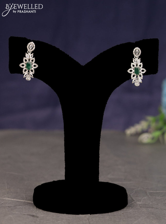 Zircon haaram with emerald and cz stones